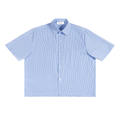 CAMICIA BOXY A RIGHE VERTICALI CON COLLO REVERS