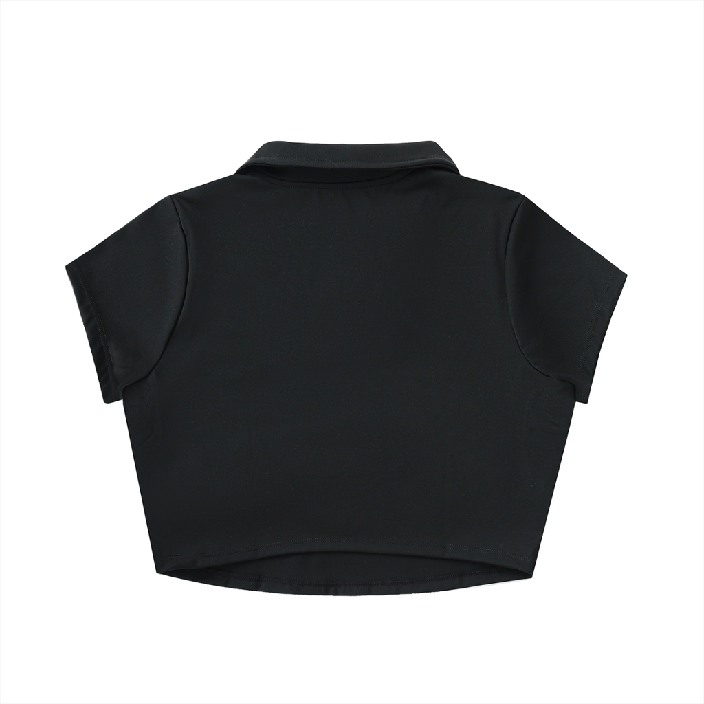 TOP CROPPED CON COLLO REVERS E SCOLLO A V