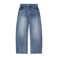 JEANS WIDE LEG EFFETTO SUN FADE IN DENIM PESANTE