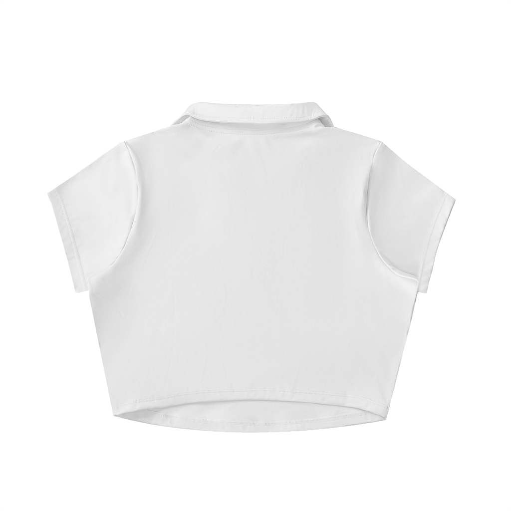 TOP CROPPED CON COLLO REVERS E SCOLLO A V