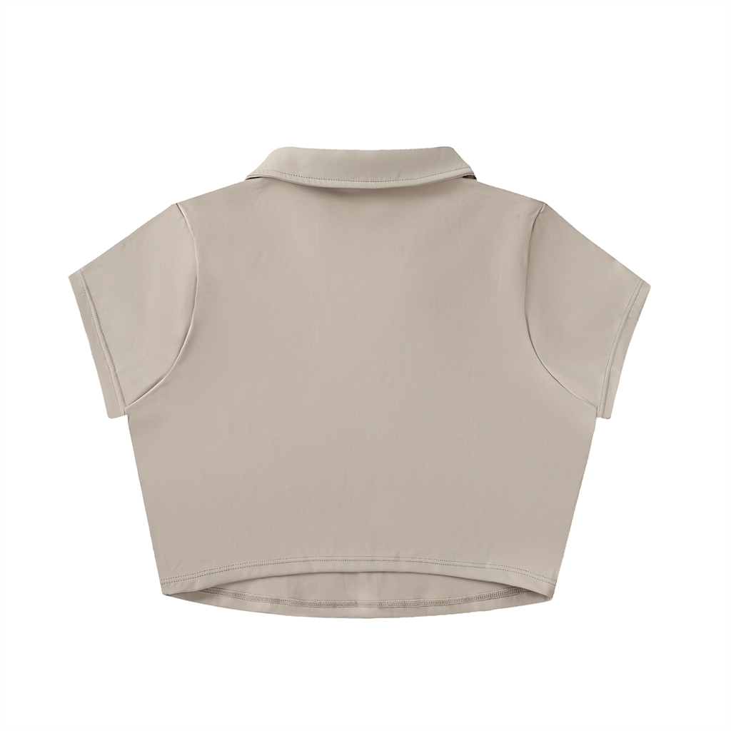 TOP CROPPED CON COLLO REVERS E SCOLLO A V