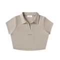 TOP CROPPED CON COLLO REVERS E SCOLLO A V