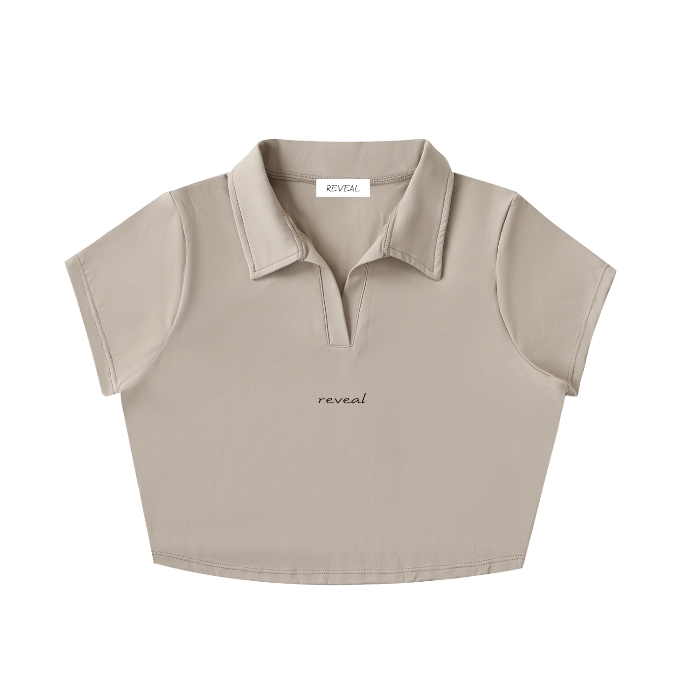 TOP CROPPED CON COLLO REVERS E SCOLLO A V