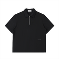 POLO IN COTONE CON ZIP A TRE QUARTI