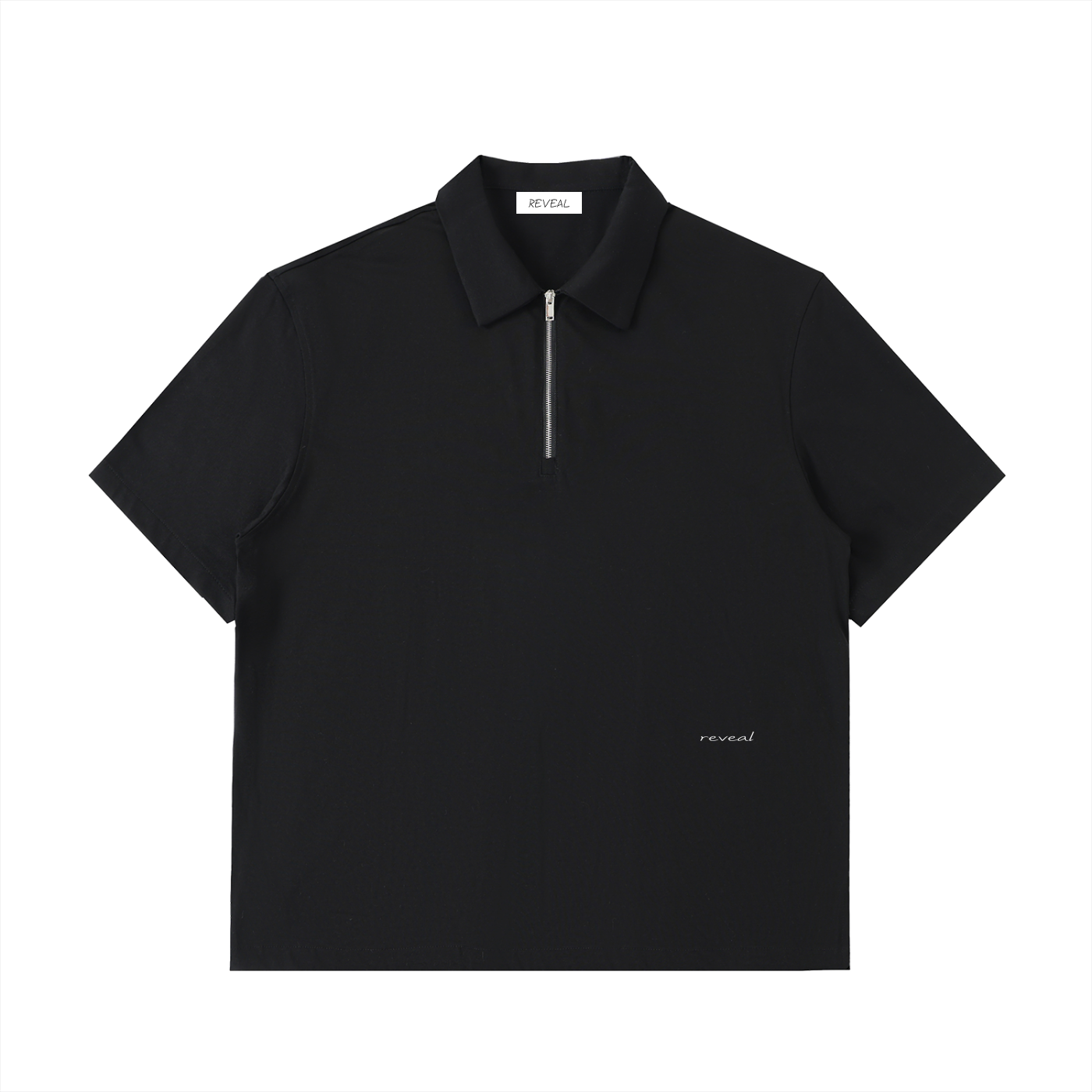 POLO IN COTONE CON ZIP A TRE QUARTI