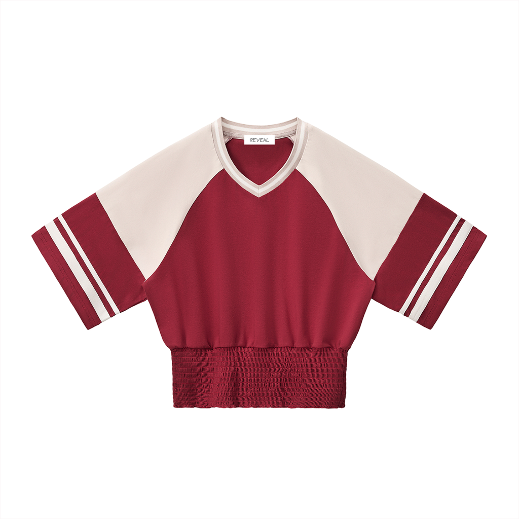 MAGLIETTA DRAPPEGGIATA CON SCOLLO A V