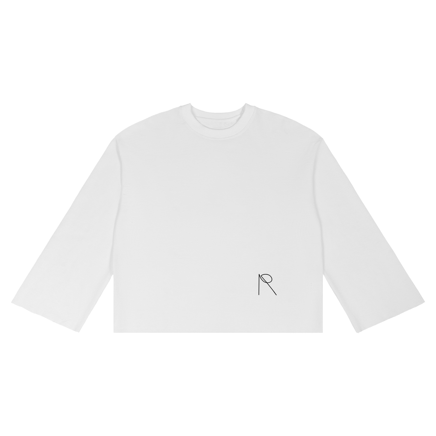 MAGLIETTA WAFFLE OVERSIZED CON BORDI RAW A MANICHE LUNGHE
