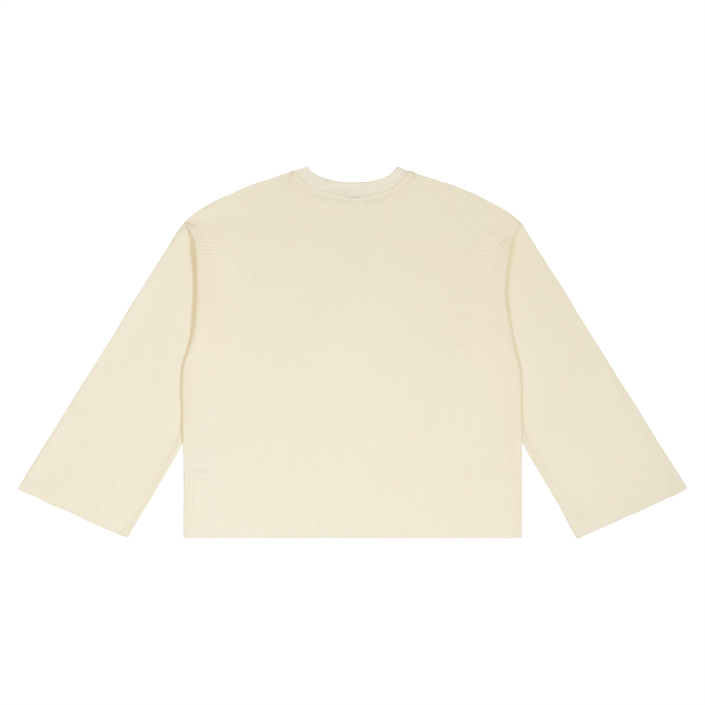 MAGLIETTA WAFFLE OVERSIZED CON BORDI RAW A MANICHE LUNGHE