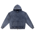 FELPA OVERSIZED CON ZIP EFFETTO SNOW WASH