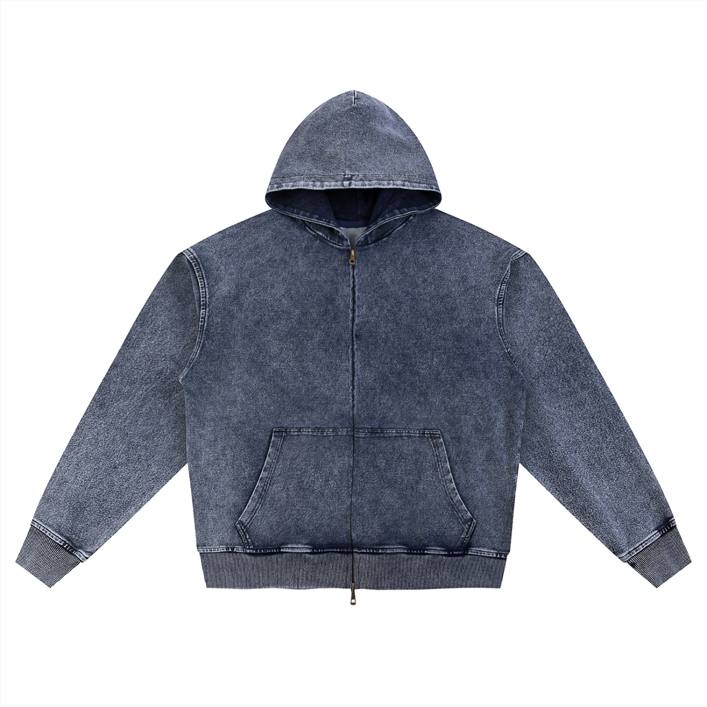 FELPA OVERSIZED CON ZIP EFFETTO SNOW WASH