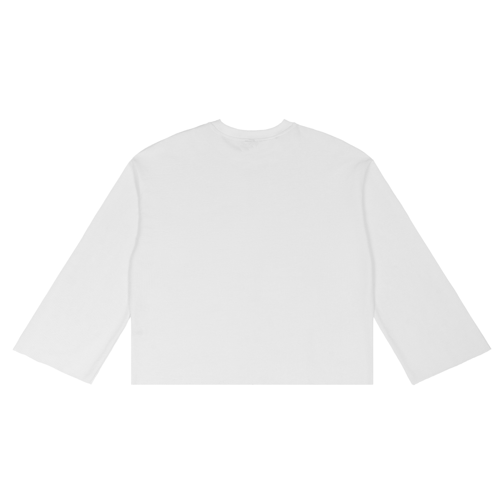 MAGLIETTA WAFFLE OVERSIZED CON BORDI RAW A MANICHE LUNGHE