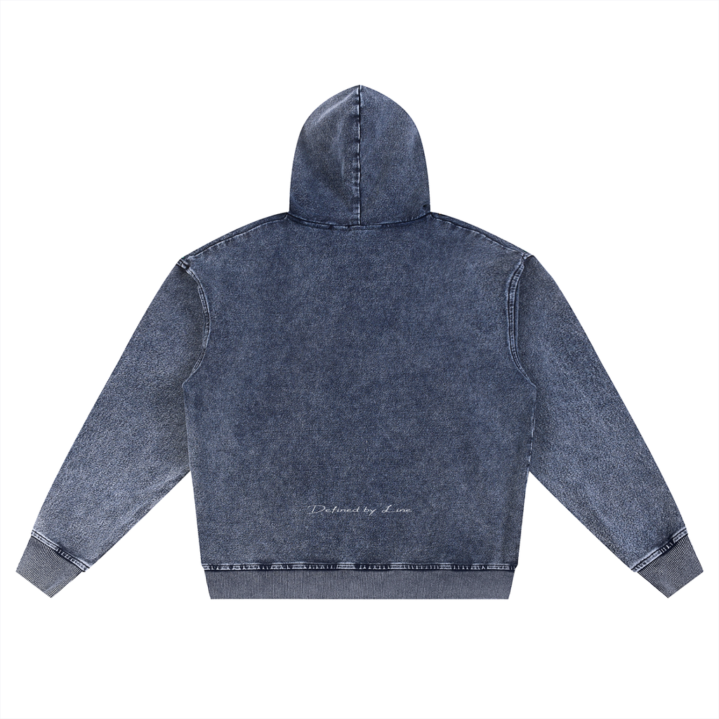 FELPA OVERSIZED CON ZIP EFFETTO SNOW WASH