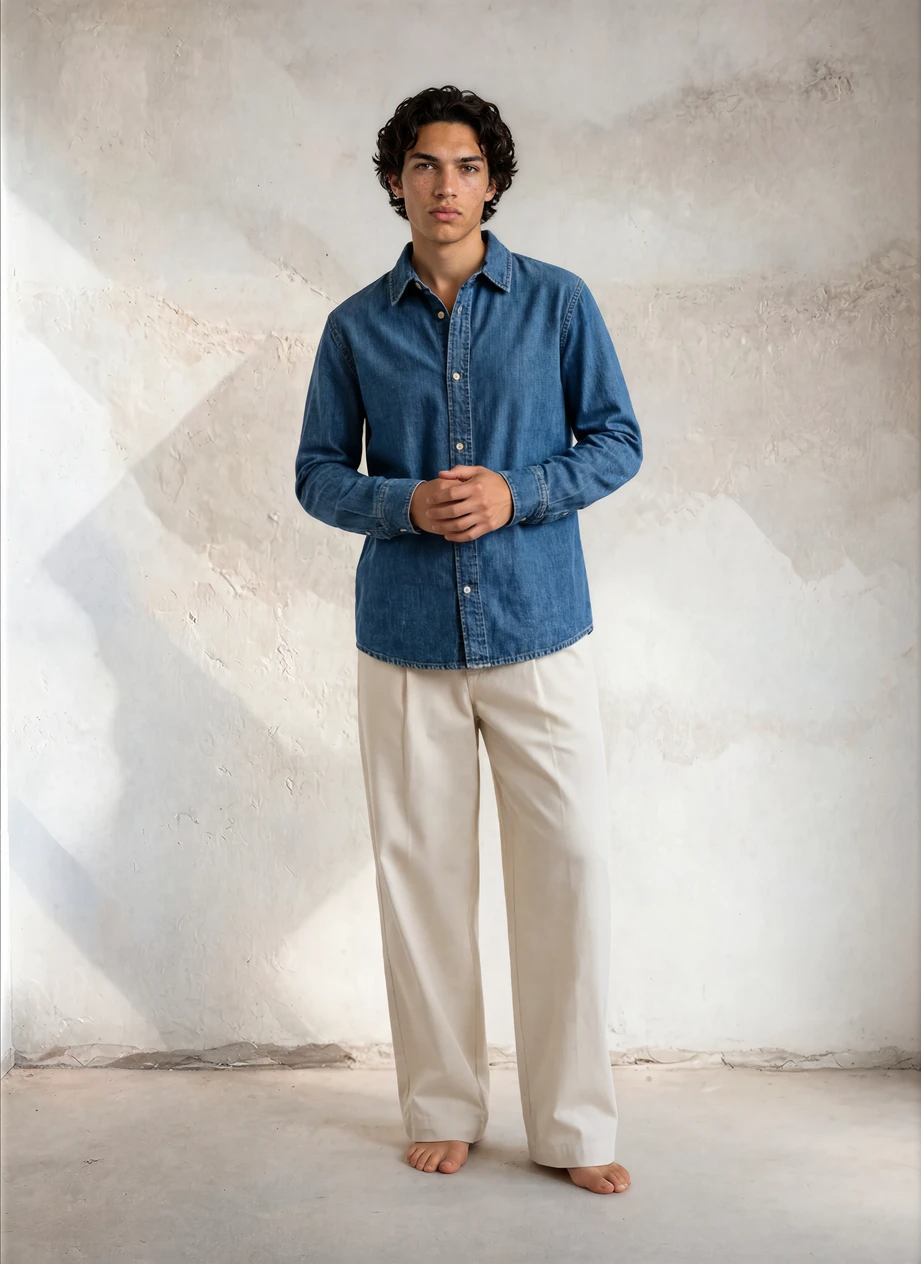 PANTALONI STRAIGHT FIT CON VITA REGOLABILE