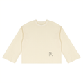 MAGLIETTA WAFFLE OVERSIZED CON BORDI RAW A MANICHE LUNGHE