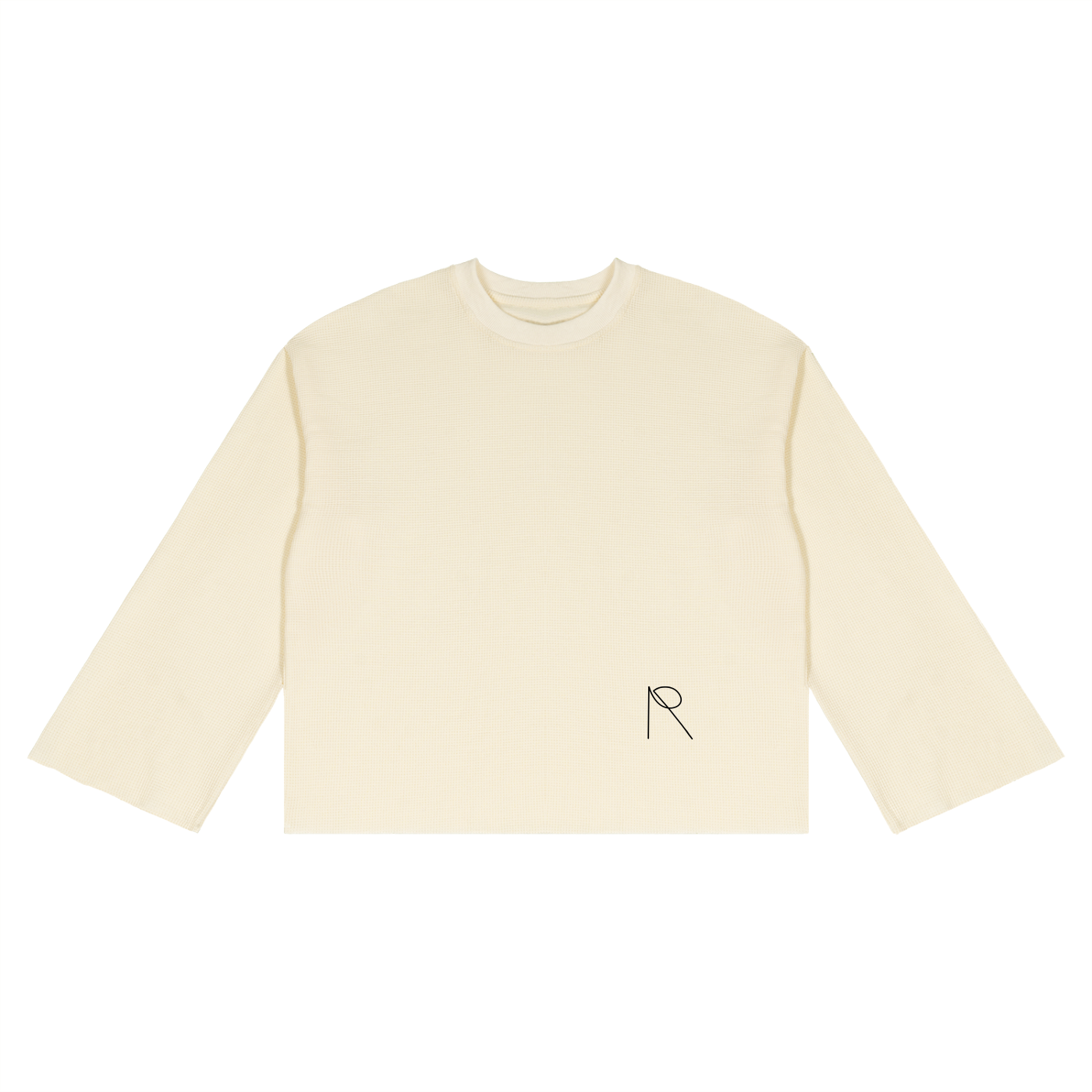 MAGLIETTA WAFFLE OVERSIZED CON BORDI RAW A MANICHE LUNGHE