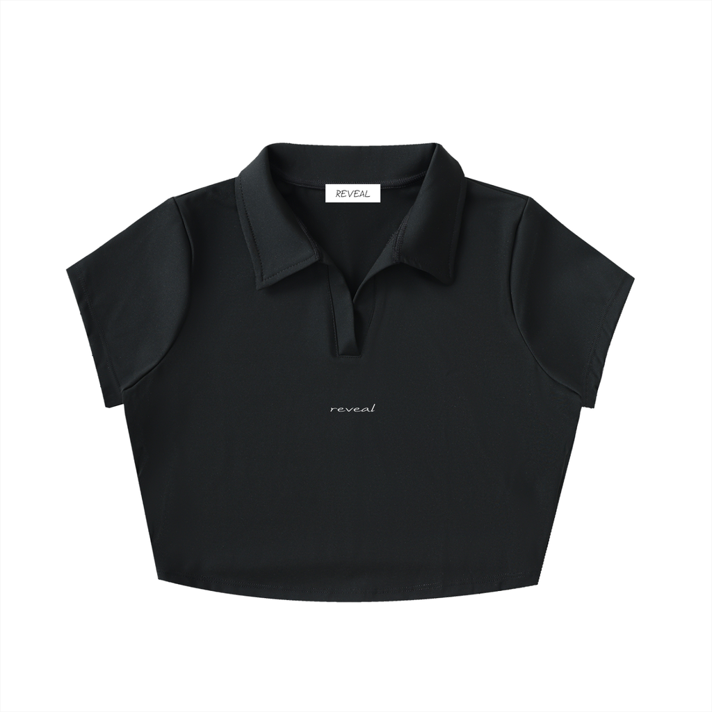 TOP CROPPED CON COLLO REVERS E SCOLLO A V