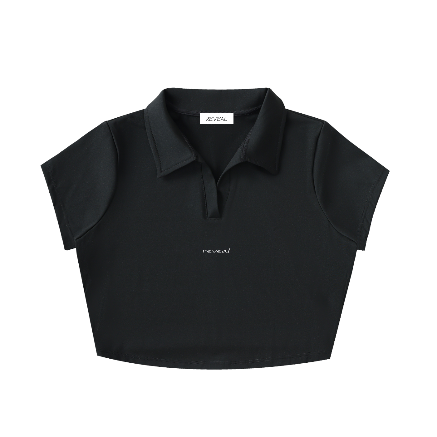 TOP CROPPED CON COLLO REVERS E SCOLLO A V