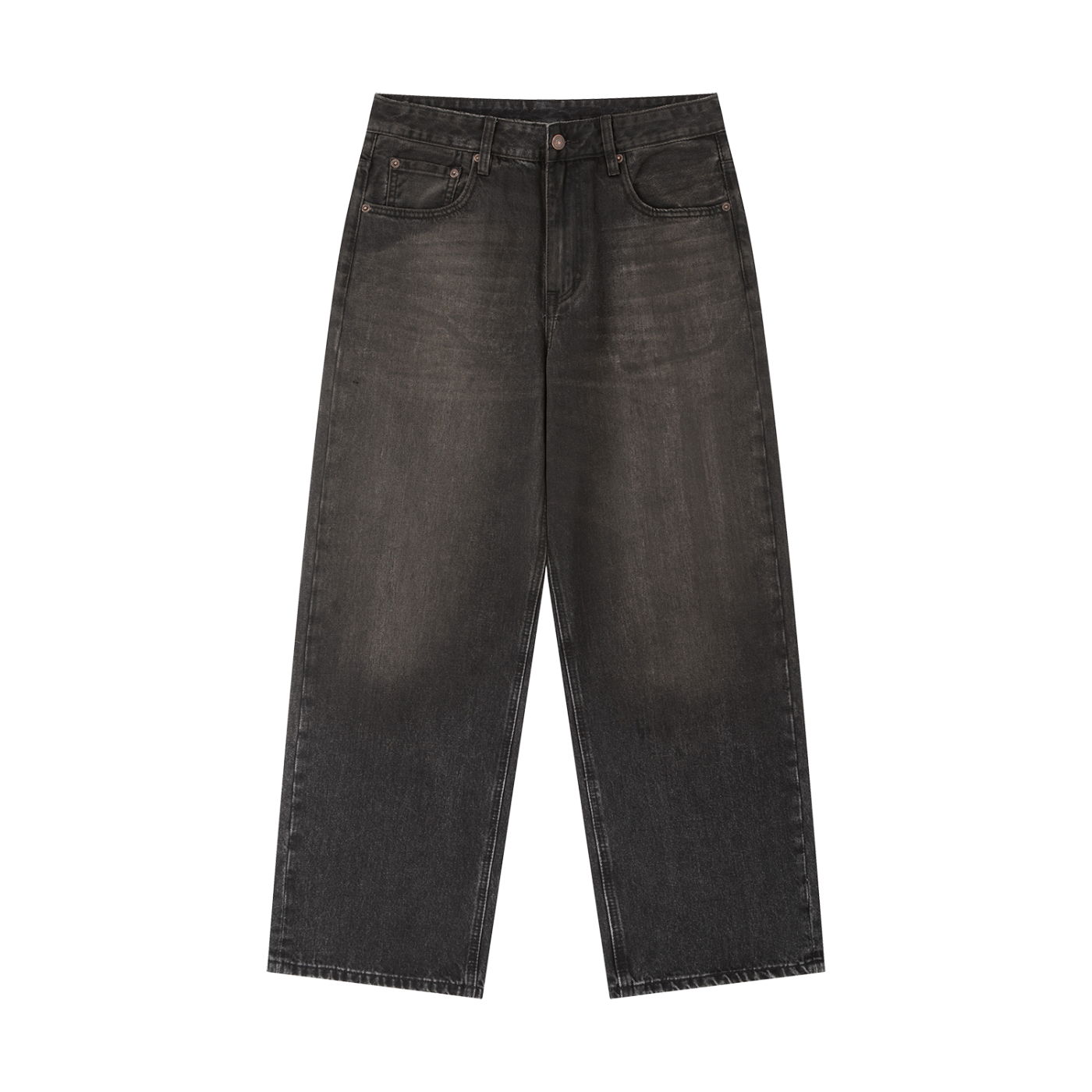 JEANS LOOSE FIT EFFETTO VINTAGE IN DENIM PESANTE