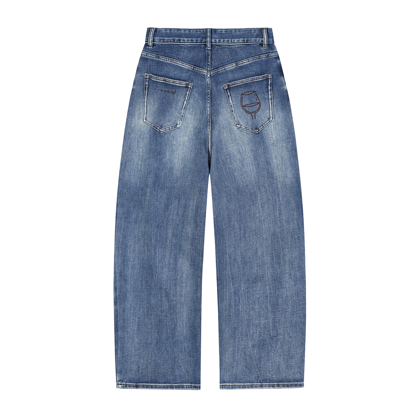 JEANS WIDE LEG EFFETTO SUN FADE IN DENIM PESANTE